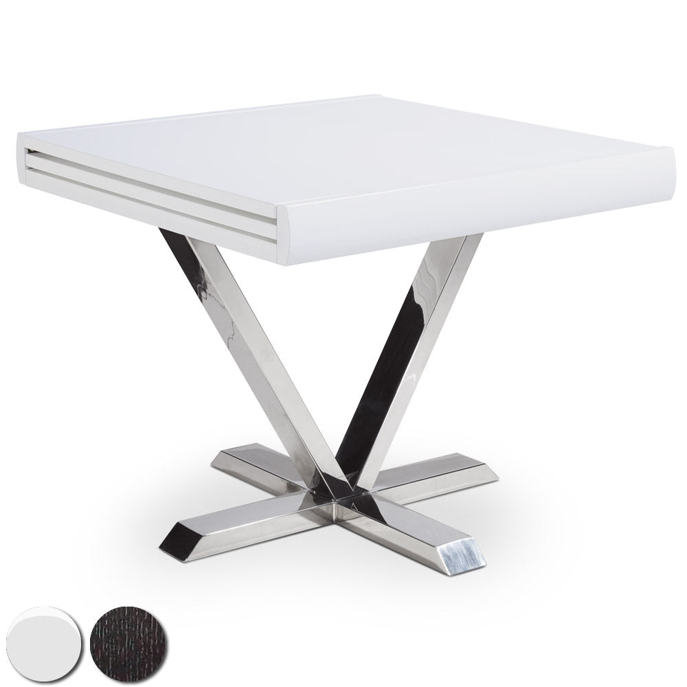 Table extensible à rallonge bois laqué blanc Vicky