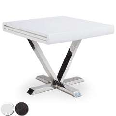 Table extensible à rallonge bois laqué blanc Vicky