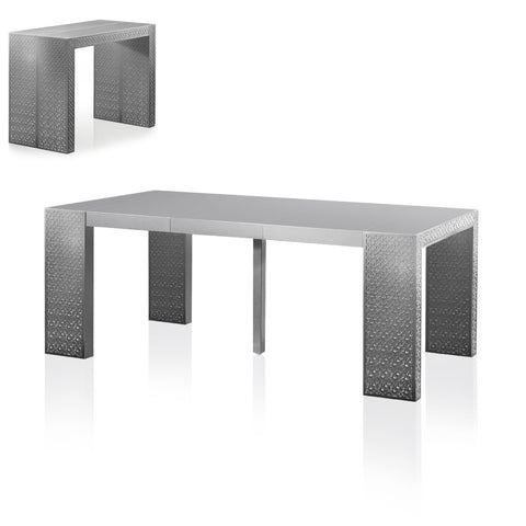 Table Console extensible 3 rallonges Nassau Morocco Gris