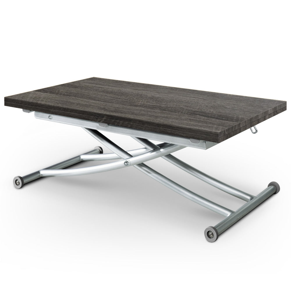 Table basse relevable Carrera Bois Vintage en position basse et repliée