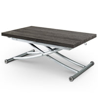 Table basse extensible en bois vintage avec plateau relevable