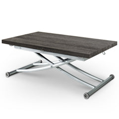 Table basse relevable Carrera Bois Vintage en position basse et repliée