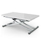 Table basse extensible blanc laqué avec plateau relevable