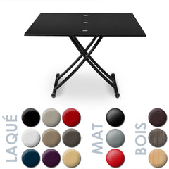 Table basse relevable carrera noir carbone