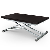 Table basse modulable avec plateau relevable en bois wenge