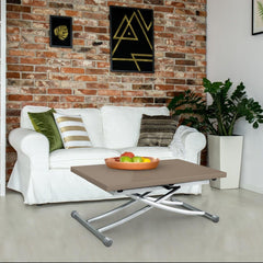 Table basse modulable Carrera taupe laqué transformable en table de salle à manger