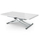 Table basse modulable XL blanc laqué avec plateau relevable