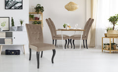 Lot de 2 chaises Beata velours Taupe