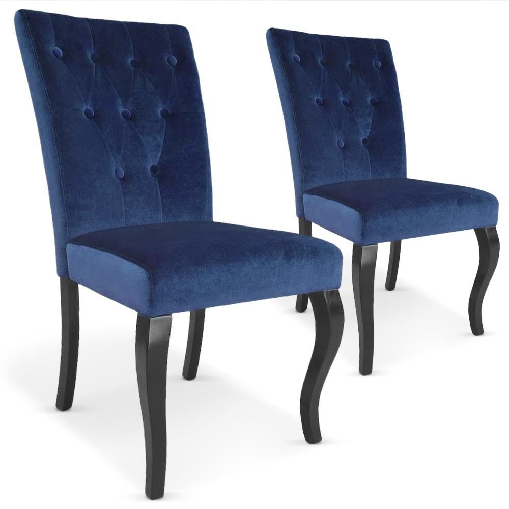 Lot de 2 chaises Beata velours Bleu