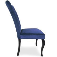 Lot de 2 chaises Beata velours Bleu de profil
