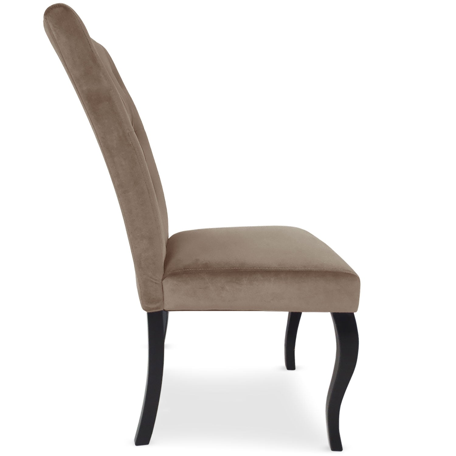 Lot de 2 chaises Beata velours Taupe de profil