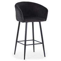 Chaise de bar en velours noir