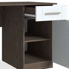 Bureau Tenessil 120cm Chêne foncé et Blanc