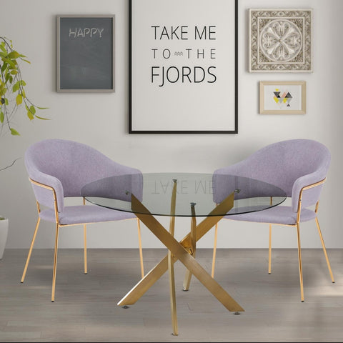 Lot de 2 chaises / fauteuils Ulrick Tissu Gris