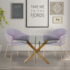 Lot de 2 chaises / fauteuils Ulrick Tissu Gris