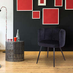 Lot de 2 chaises en velours noir