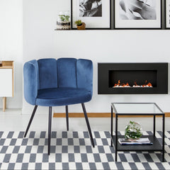 Lot de 2 chaises Amela Velours Bleu