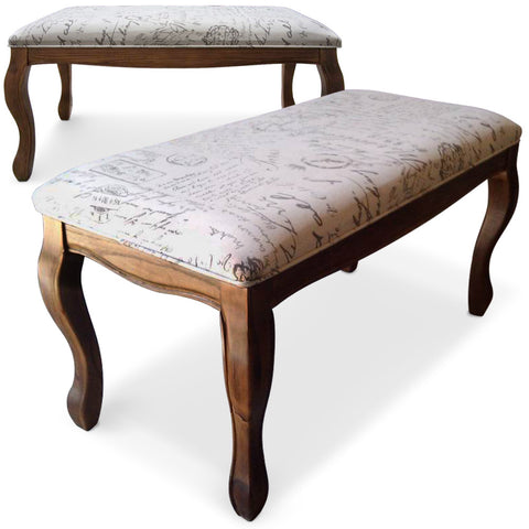 Lot de 2 banquettes Sylva tissu imprimé Motif Lettres
