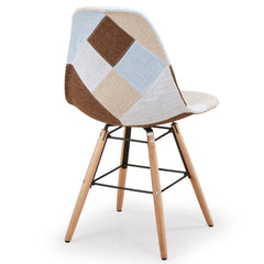 Lot de 2 chaises scandinaves Lisa Patchwork Beige
