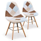 Lot de 2 chaises patchwork beige modèle Lisa