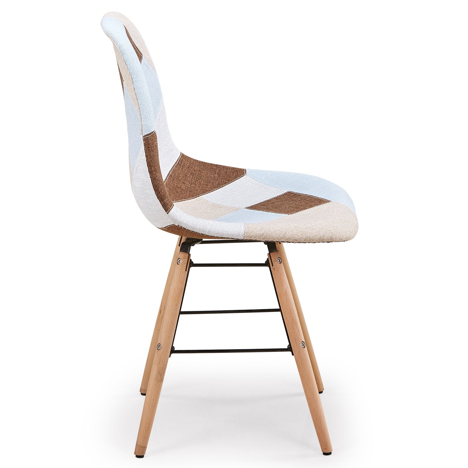 Lot de 2 chaises scandinaves Lisa Patchwork Beige