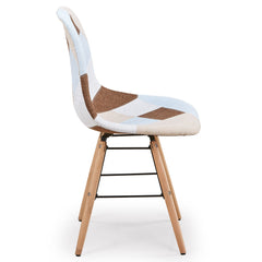 Lot de 2 chaises scandinaves Lisa Patchwork Beige