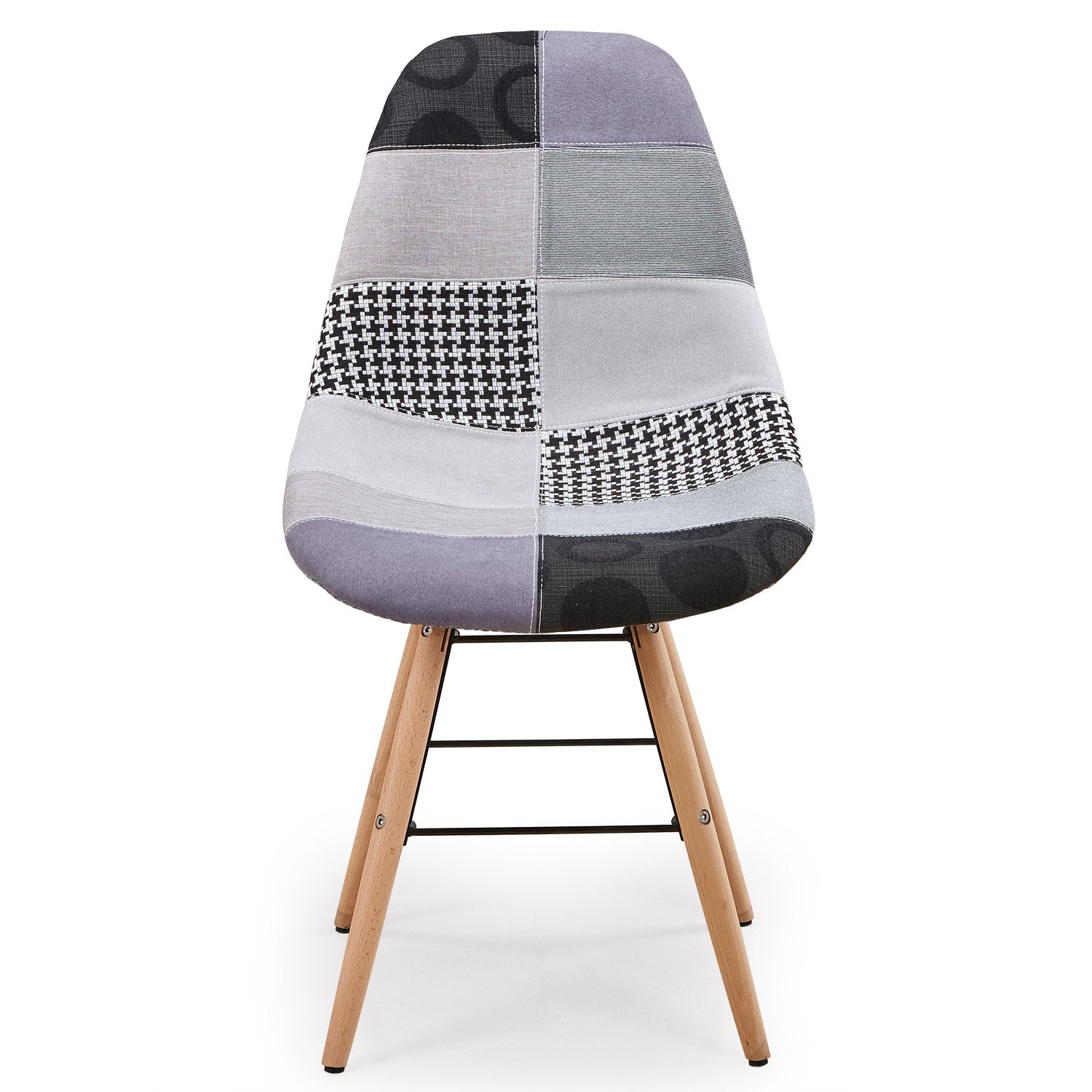 Lot de 2 chaises scandinaves Lisa Patchwork Gris