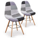 Lot de 2 chaises en tissu patchwork gris