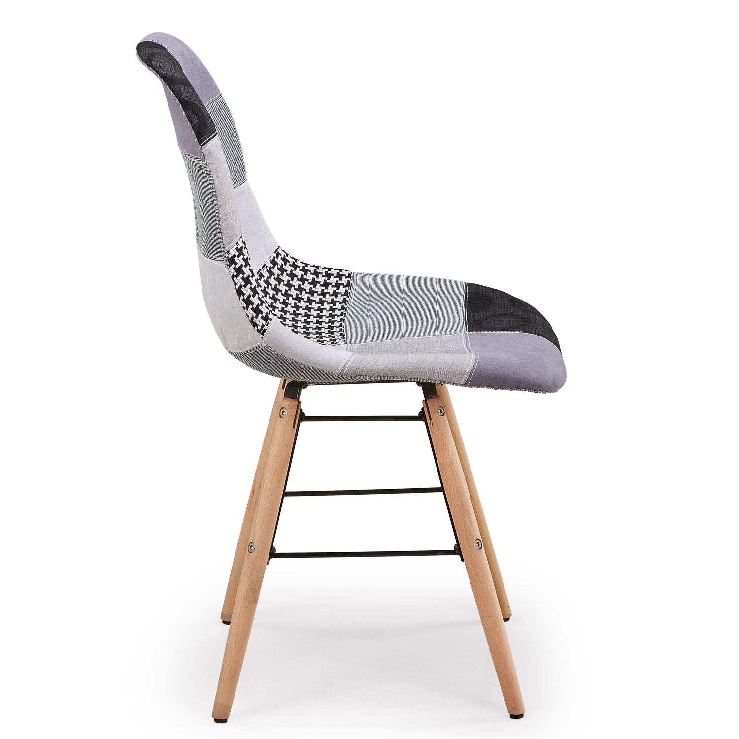 Lot de 2 chaises scandinaves Lisa Patchwork Gris