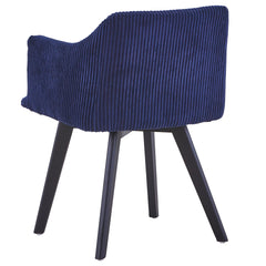 Chaise style scandinave Candy Velour Bleu