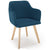 Chaise scandinave Candy en tissu bleu pétrole