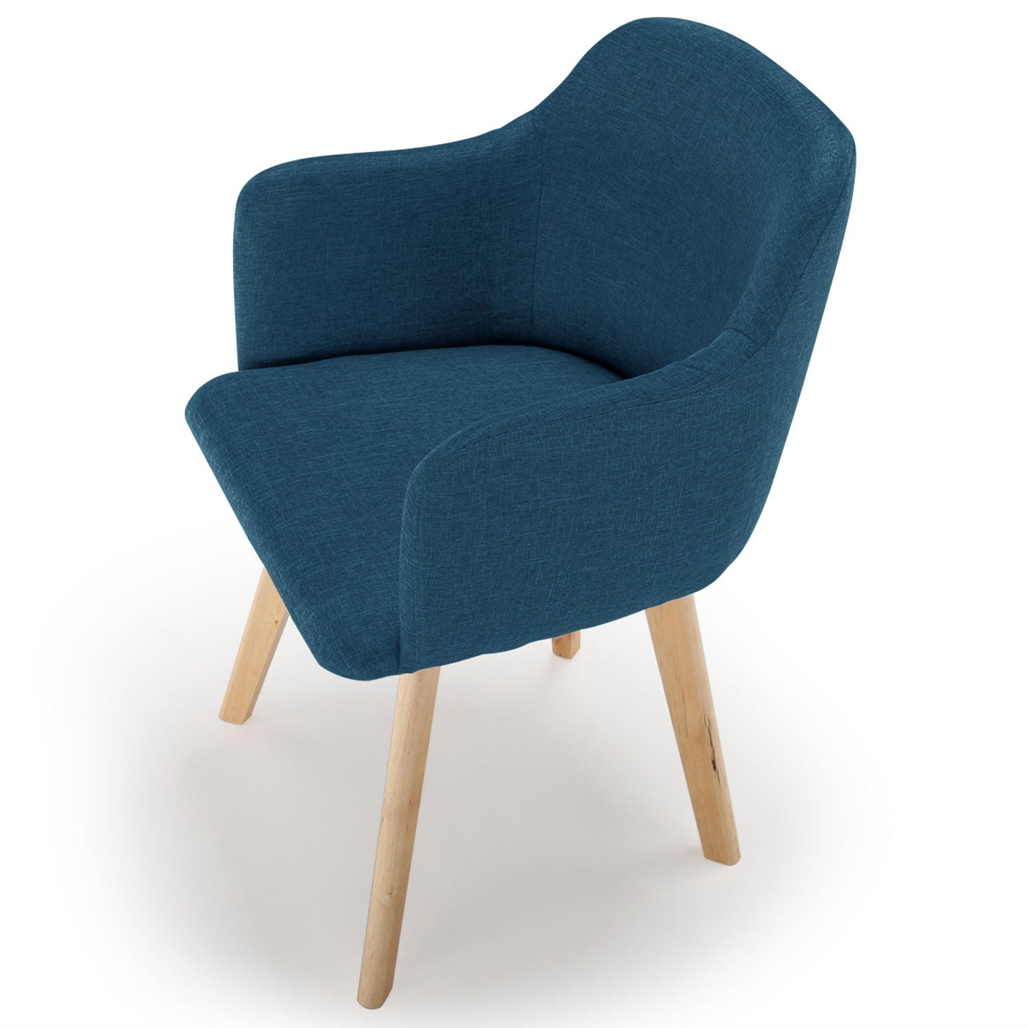 Chaise style scandinave Candy Tissu Bleu pétrole 3 quart