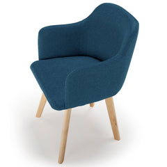 Chaise style scandinave Candy Tissu Bleu pétrole 3 quart