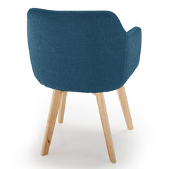 Chaise style scandinave Candy Tissu Bleu pétrole dos