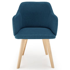 Chaise style scandinave Candy Tissu Bleu pétrole face