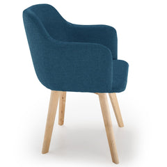 Chaise style scandinave Candy Tissu Bleu pétrole profil