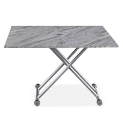 Table basse modulable avec plateau relevable effet marbre