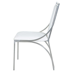 Lot de 2 chaises Catarina Simili P.U. Blanc pieds Argent