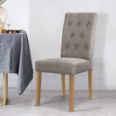 Lot de 2 chaises Cecil Tissu Taupe