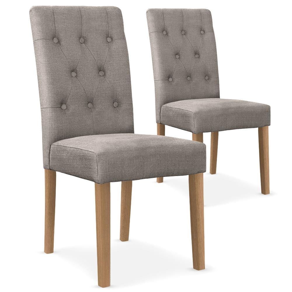 Lot de 2 chaises Cecil Tissu Taupe