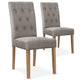 Lot de 2 chaises en tissu taupe avec pieds en bois