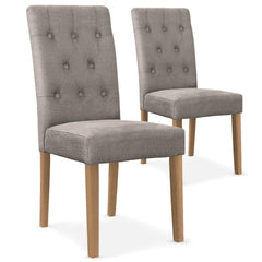 Lot de 2 chaises Cecil Tissu Taupe