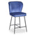 Chaise de bar en velours bleu avec bordure noire