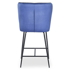 Chaise de bar Elsa Velours Bleu