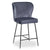 Chaise de bar en velours gris avec pieds en métal