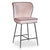 Chaise de bar en velours rose avec pieds dorés