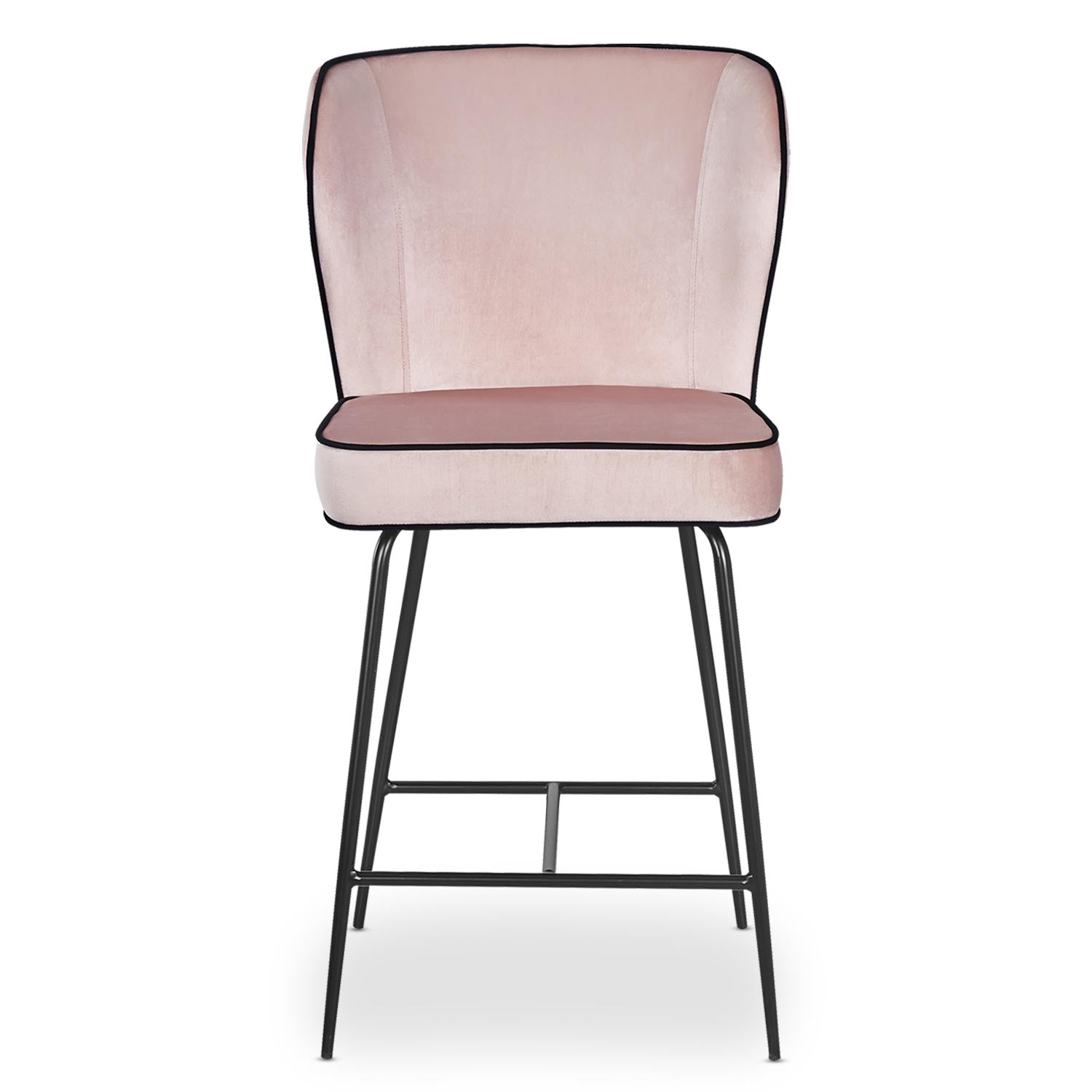 Chaise de bar Elsa Velours Rose