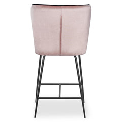 Chaise de bar Elsa Velours Rose