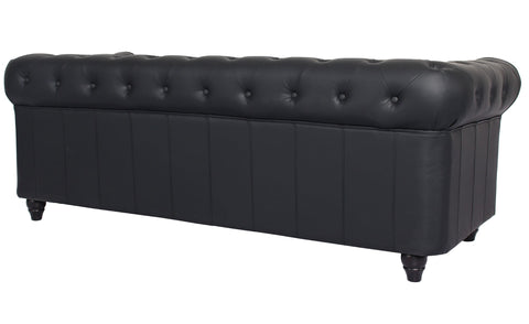 Le canapé Chesterfield capitonné 3 places original noir