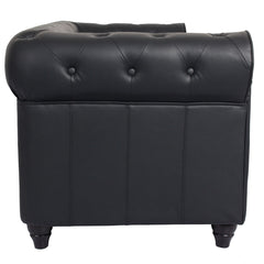 Le canapé Chesterfield capitonné 3 places original noir